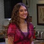 Ari’s pink rose print dress on Days of our Lives