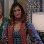 Ashley’s blue paisley print blouse on Beyond the Gates