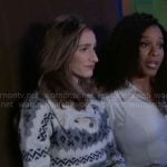 Ashley’s fair isle print sweater dress on Beyond the Gates