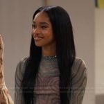 Ashley’s swirl print mesh top on Bel-Air