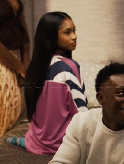 Ashley's purple striped top on Bel-Air