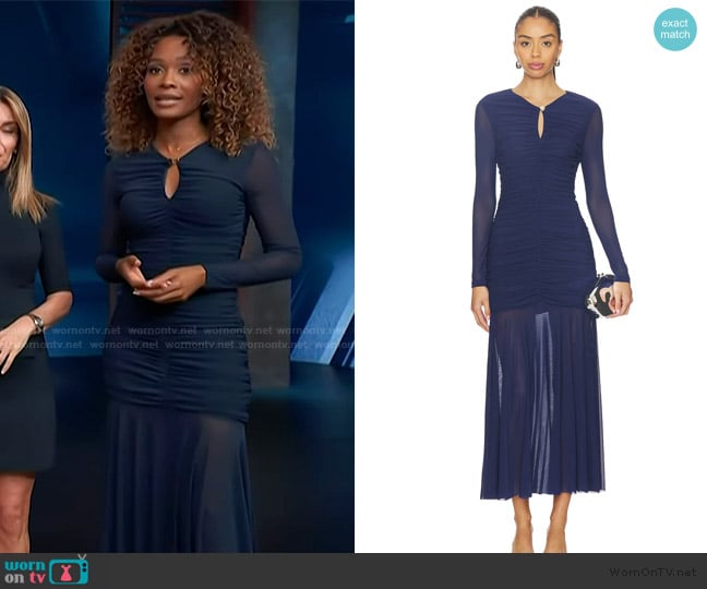 ASTR the Label Yasmine Dress worn by Zuri Hall on Access Hollywood