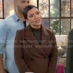 Audra’s long brown coat on The Young and the Restless