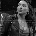 Audra’s cropped leather jacket on The Young and the Restless