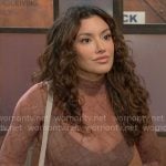 Audra’s mesh snakeskin print top on The Young and the Restless