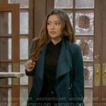 Audra’s teal blue coat on The Young and the Restless