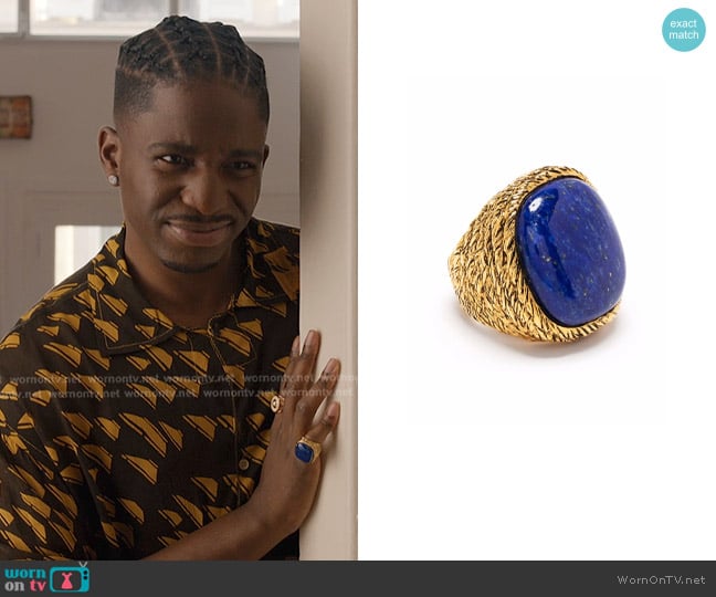 Julien’s lapis lazuli ring on Emily in Paris Julien’s lapis lazuli ring on Emily in Paris