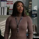 Ava’s ribbed belted dress on Abbott Elementary