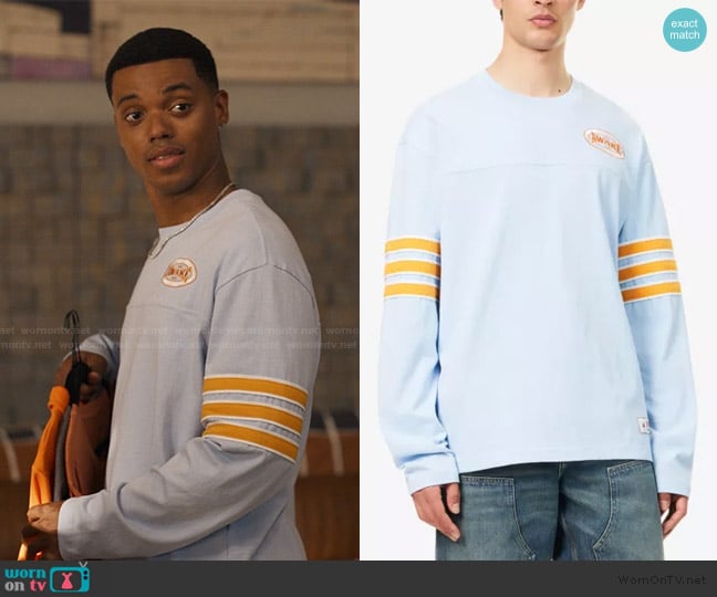 Awake NY Varsity Striped Cotton-Jersey T-Shirt worn by Will Smith (Jabari Banks) on Bel-Air