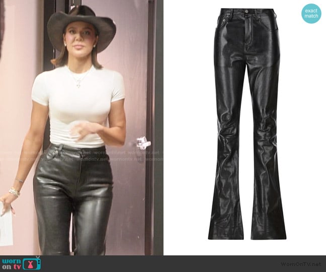 Balenciaga Flared Leather Pants worn by Khloe Kardashian (Khloe Kardashian) on The Kardashians