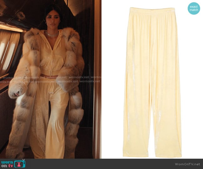 Balenciaga Velvet Straight-leg Trousers worn by Allura Grant (Kim Kardashian) on Alls Fair