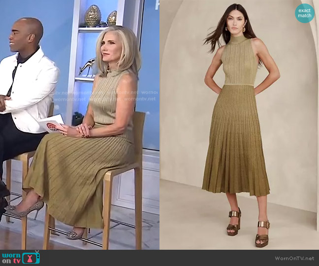 Banana Republic Lustro Metallic Sweater Dress worn by Misty Belles on Today