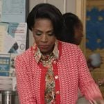 Barbara’s red tweed cardigan on Abbott Elementary