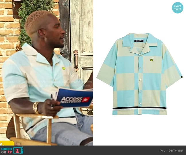 Barrow Popeline Checked Shirt in Vanilla worn by Scott Evans on Access Hollywood