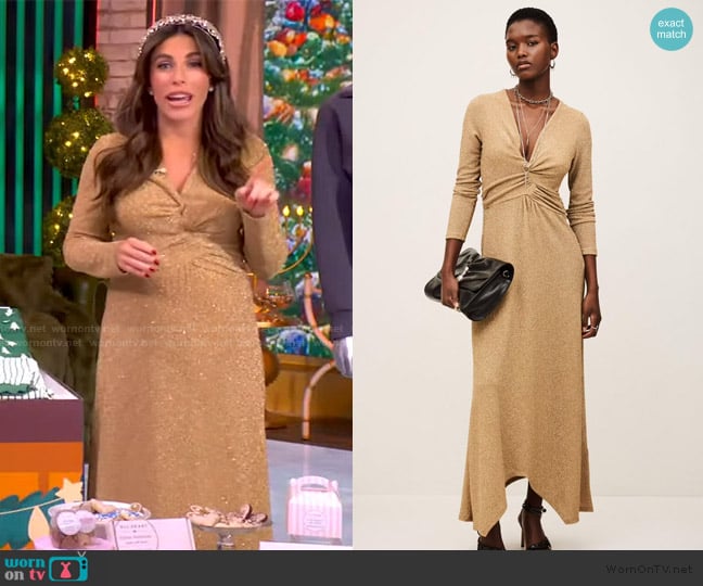 Alyssa’s gold metallic dress on The View