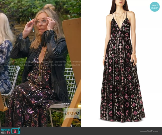 Ba&Sh Penelope Sequinned Dress worn by Sutton Stracke on The Real Housewives of Beverly Hills