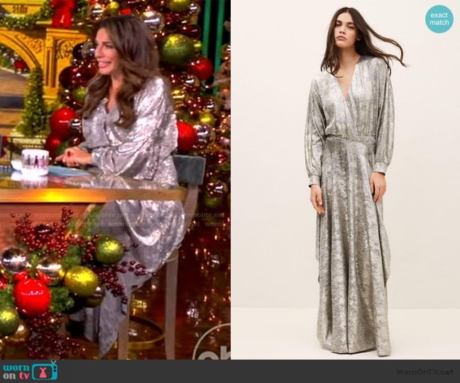Alyssa’s metallic wrap dress on The View Alyssa’s metallic wrap dress on The View