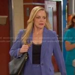 Belle’s purple blazer and pants set on Days of our Lives