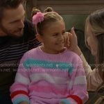 Beth’s pink striped sweater on The Bold and the Beautiful