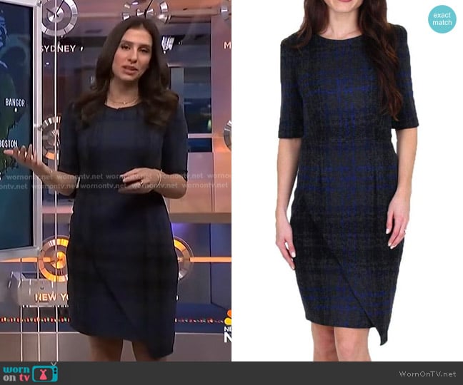 Betsey Johnson Short Sleeve Plaid Dress worn by Angie Lassman on NBC News Daily