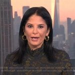 Darlene’s black floral mock neck dress on Today