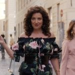 Bianca’s floral print top on Emily in Paris