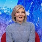 Kate Snow’s blue pointelle knit sweater  on NBC News Daily