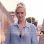 Erika’s blue tie waist shirtdress on The Real Housewives of Beverly Hills