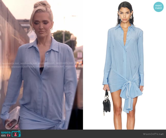 Bluemarine Cdc Pinstripe Dress worn by Erika Jayne on The Real Housewives of Beverly Hills