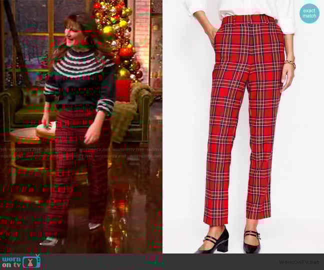 Boden Red Kew Wool Blend Trousers worn by Ana Gasteyer on The View