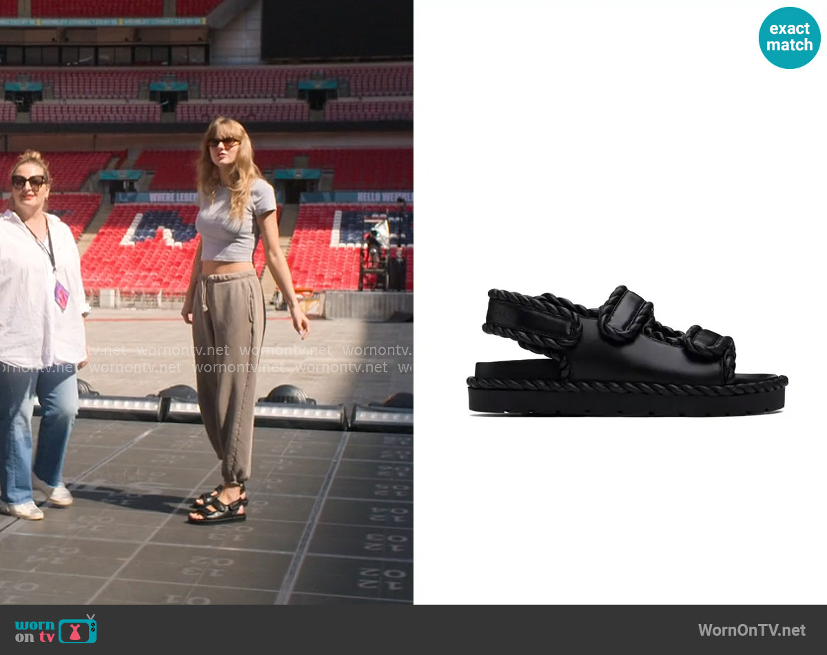 Bottega Veneta Jack Flat Sandals worn by Taylor Swift on The End of an Era