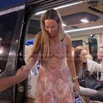 Britani’s pink print cutout dress on The Real Housewives of Salt Lake City