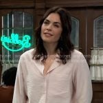 Britt’s light pink button down top on General Hospital