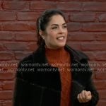 Britt’s brown checked coat on General Hospital