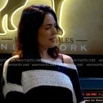 Britt's striped one-shoulder sweater on General Hospital