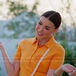 Bronsyn’s orange polo top and sequin skirt on The Real Housewives of Salt Lake City