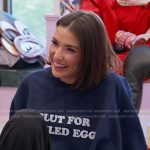 Bronwyn’s navy print sweatahirt on The Real Housewives of Salt Lake City