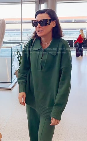 Bronwyn's green collared sweater on The Real Housewives of Salt Lake City