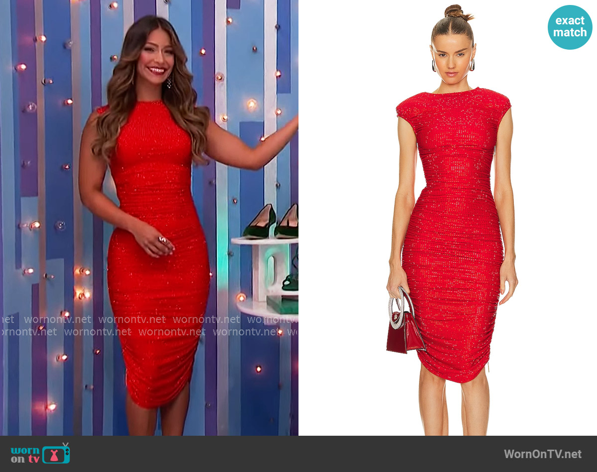 Bronx and Banco Maya Midi Dress worn by Manuela Arbeláez on The Price is Right