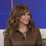 Rosie Perez’s brown belted shirtdress on Today