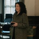 Marissa’s herringbone coat on Elsbeth