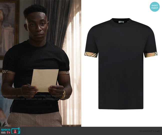Burberry Ellison Plaid Trim Tee worn by Carlton Banks (Olly Sholotan) on Bel-Air