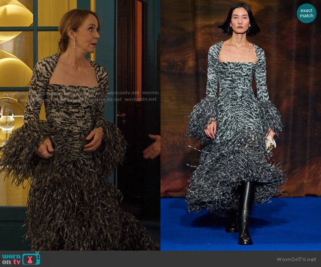 Burberry F/W 2025 Collection worn by Sylvie (Philippine Leroy-Beaulieu) on Emily in Paris