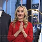 Chassie’s red buckle waist jersey dress on Today