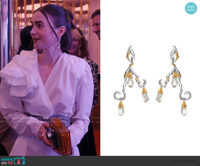 Emily’s statement earrings on Emily in Paris
