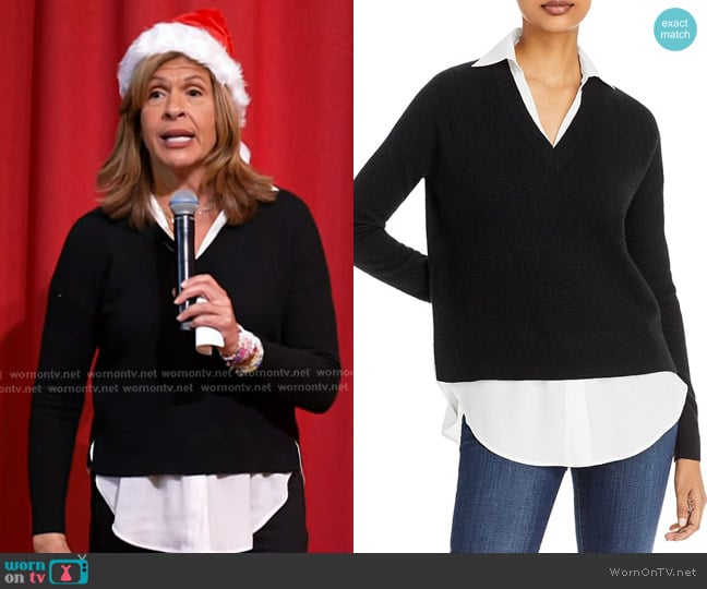 C by Bloomingdale's Cashmere 100% Cashmere Layered Look Sweater worn by Hoda Kotb on Today