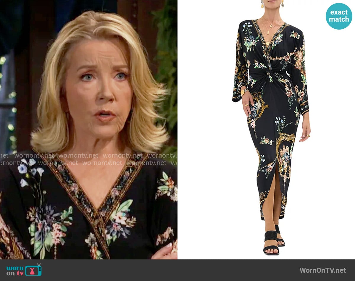 Camilla Twist Split Front Dress worn by Nikki Reed Newman (Melody Thomas-Scott) on The Young and the Restless