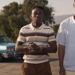 Carlton’s striped polo and shorts on Bel-Air