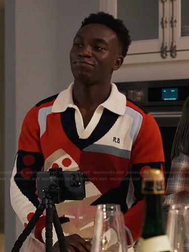 Carlton's abstract print polo sweater on Bel-Air
