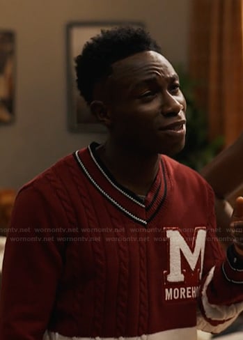 Carlton's red embroidered sweater on Bel-Air